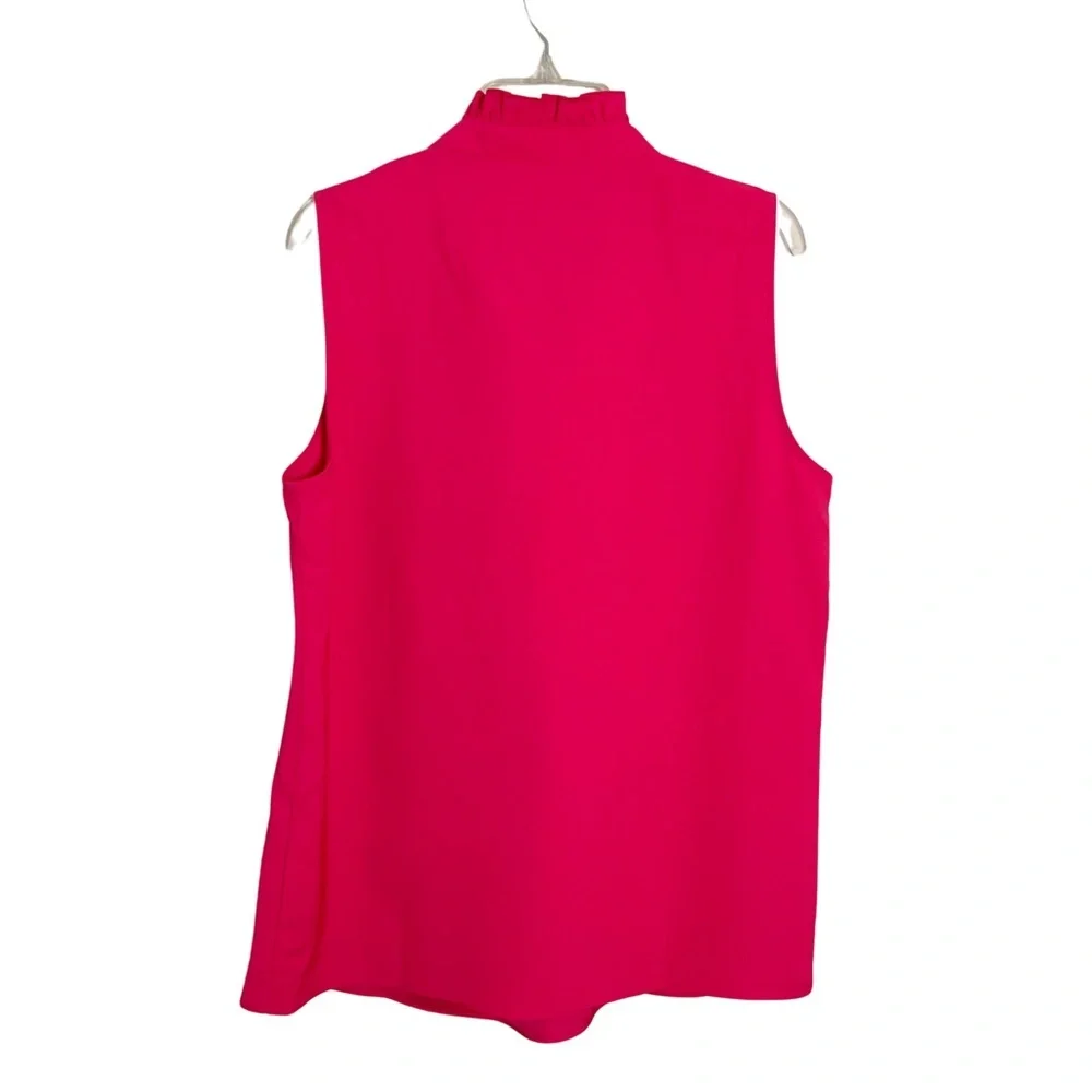 J.‎ Crew Barbie Pink Sleeveless Ruffled Neckline Blouse Size 4 Dressy Feminine